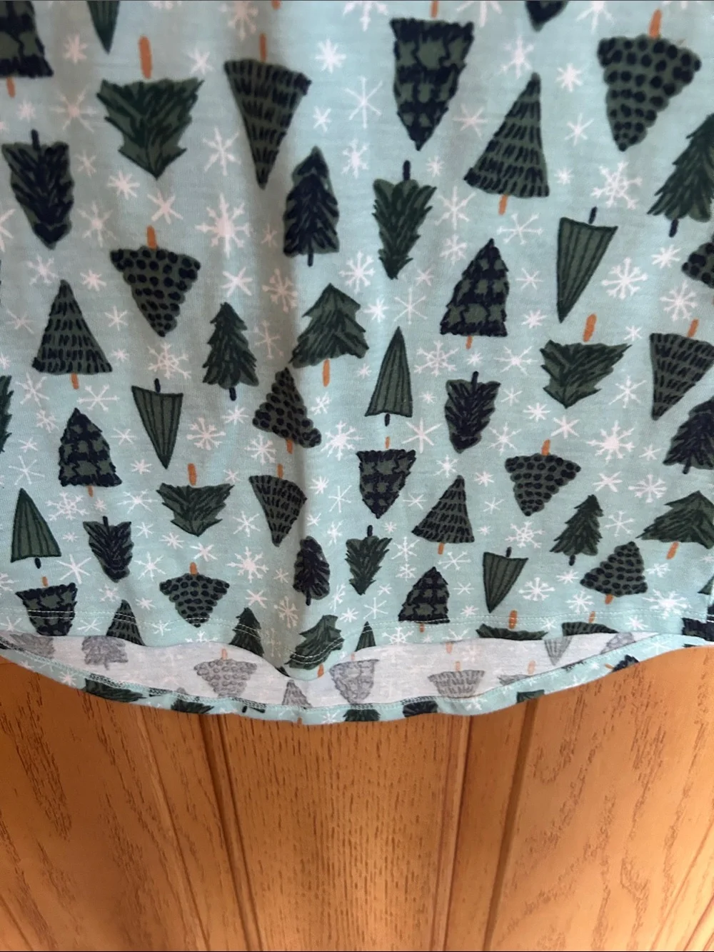 LC Lauren Conrad Mint Green Tree-Print Long Sleeve Nightshirt